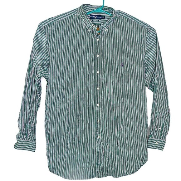 Ralph Lauren Other - Ralph Lauren Mens 3XT Classic Fit Dress Shirt Green Stripe Button Down Collar